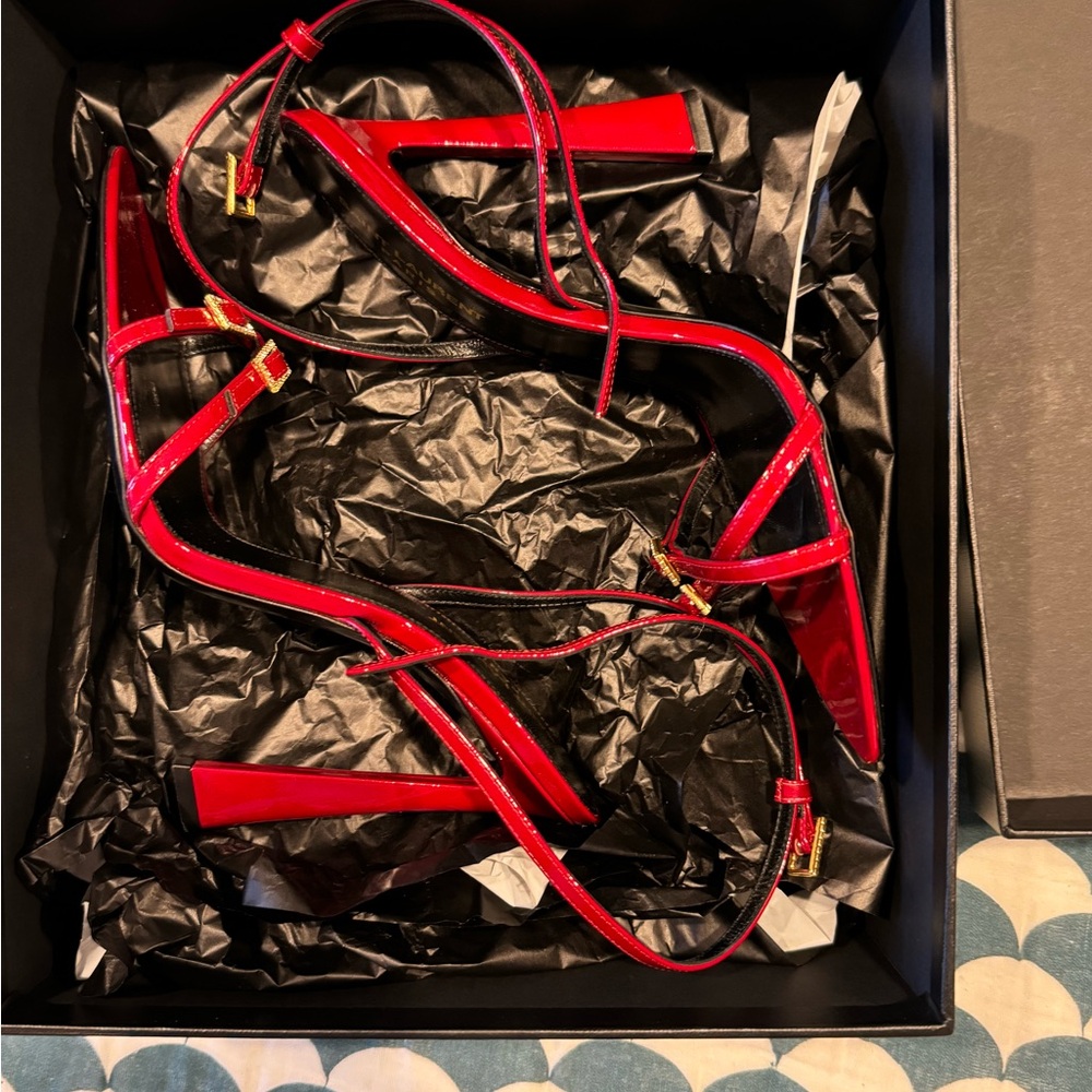 YSL sandals Vernice Red.